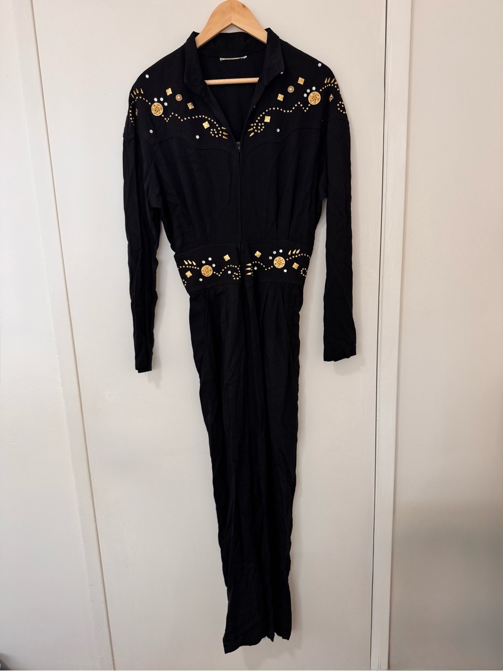 Vintage 80s/90s Black Embellished Western Jumpsuit